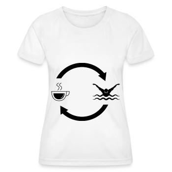 Kaffee laden Pfeile und Schwimmen - - Frauen Funktions-T-Shirt - Weiß - Vorne - AI Model Female 172 dark (172cm)