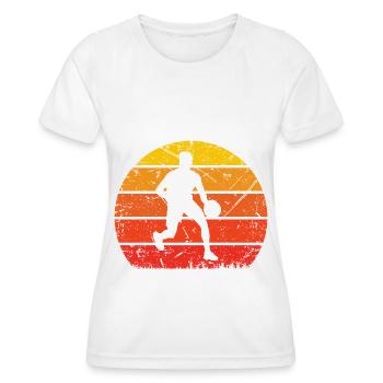 Vintage Soleil et Basketball 1 - - T-shirt sport Femme - blanc - Devant - AI Model Female 172 dark (172cm)