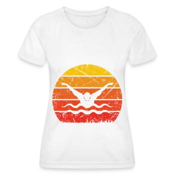 Vintage Sun and Swimming - - Women's Functional T-Shirt - white - Front - AI Model Female 172 dark (172cm)