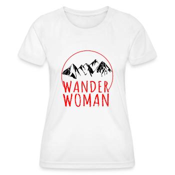WANDER WOMAN Berge Wandern Spruch Frauen Geschenk - Frauen Funktions-T-Shirt - Weiß - Vorne - AI Model Female 172 dark (172cm)
