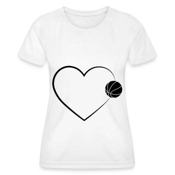 Heart 2 and Basketball - (2) - Women's Functional T-Shirt - white - Front - AI Model Female 172 dark (172cm)