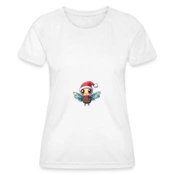 Libelle Weihnachten Comic - Frauen Funktions-T-Shirt - Weiß - Vorne - AI Model Female 172 dark (172cm)