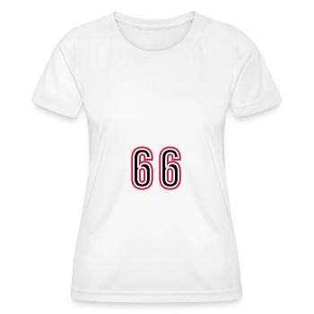 66 Zahl Jahre Trikot - Frauen Funktions-T-Shirt - Weiß - Vorne - AI Model Female 172 dark (172cm)