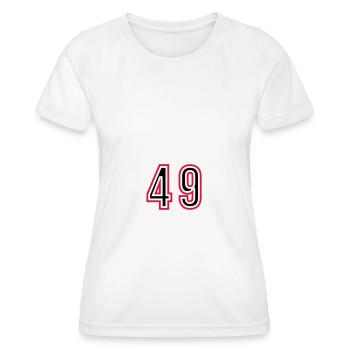 49 Zahl Jahre Trikot - Frauen Funktions-T-Shirt - Weiß - Vorne - AI Model Female 172 dark (172cm)