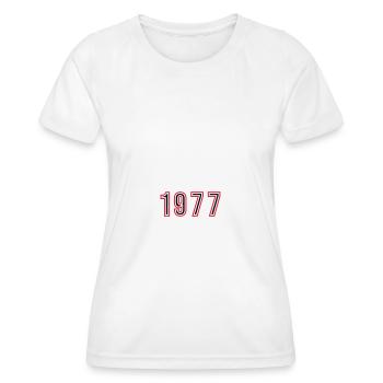 1977 Jahr Zahl - Frauen Funktions-T-Shirt - Weiß - Vorne - AI Model Female 172 dark (172cm)