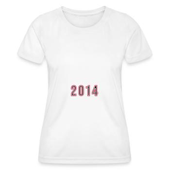 2014 Jahr Zahl - Frauen Funktions-T-Shirt - Weiß - Vorne - AI Model Female 172 dark (172cm)