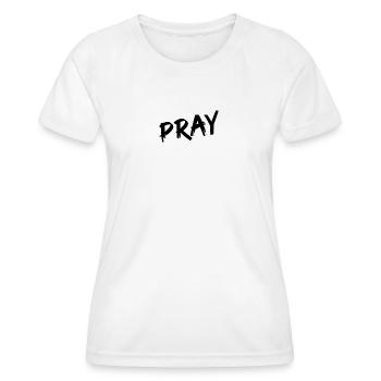 PRAY - Jesus Christus - Frauen Funktions-T-Shirt - Weiß - Vorne - AI Model Female 172 dark (172cm)