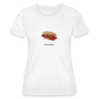 BBQ // Illustration - Women's Functional T-Shirt - white - Front - AI Model Female 172 dark (172cm)