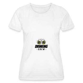 Drinking Crew Bier - Frauen Funktions-T-Shirt - Weiß - Vorne - AI Model Female 172 dark (172cm)