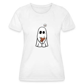 Halloween avec une feuille d’automne - T-shirt sport Femme - blanc - Devant - AI Model Female 172 dark (172cm)