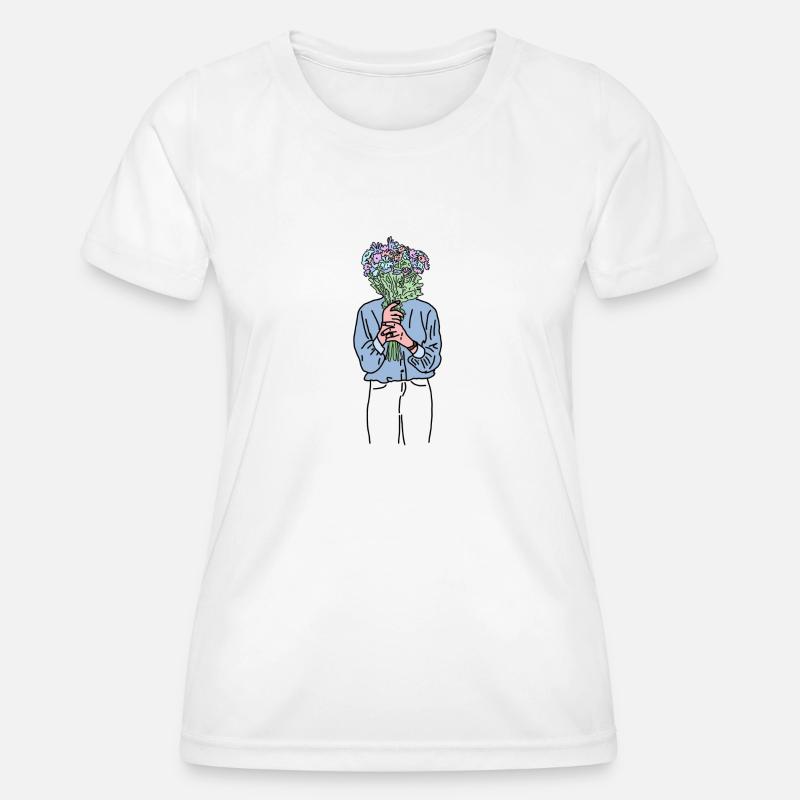 flower head - Women's Functional T-Shirt - white