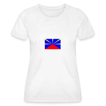 Drapeau de la Réunion - T-shirt sport Femme - blanc - Devant - AI Model Female 172 dark (172cm)
