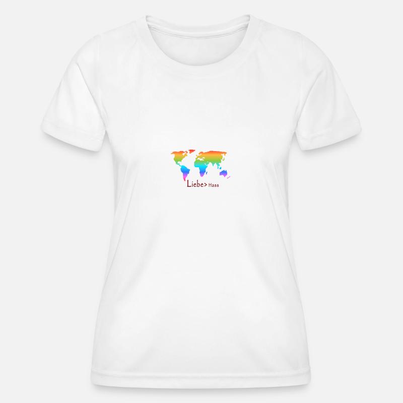 Love>hate. Love for all. - Women's Functional T-Shirt - white