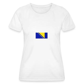 Bosnien und Herzegowina Flagge - Frauen Funktions-T-Shirt - Weiß - Vorne - AI Model Female 172 dark (172cm)
