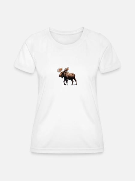 Elch - Frauen Funktions-T-Shirt - Weiß