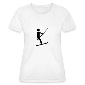 Ski - Frauen Funktions-T-Shirt - Weiß - Vorne - AI Model Female 172 dark (172cm)