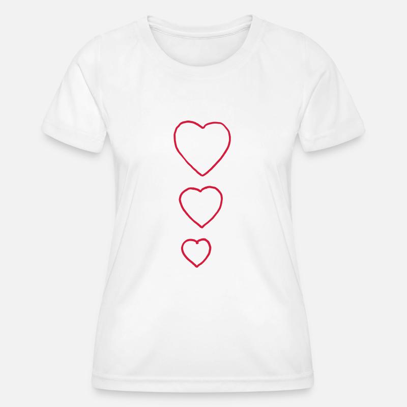 Three Hearts - Women's Functional T-Shirt - white