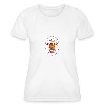 O’zapft l’est ! Motif de fête en tonneau de bière pour chaque célébration ! - T-shirt sport Femme - blanc - Devant - AI Model Female 172 dark (172cm)
