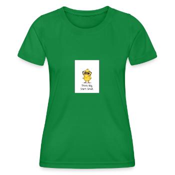 Motif poussin – Think Big Start Small Design ! - T-shirt sport Femme - vert - Devant - AI Model Female 172 dark (172cm)
