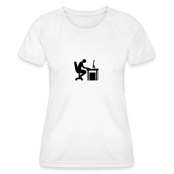 Computer desk nerd - Women's Functional T-Shirt - white - Front - AI Model Female 172 dark (172cm)