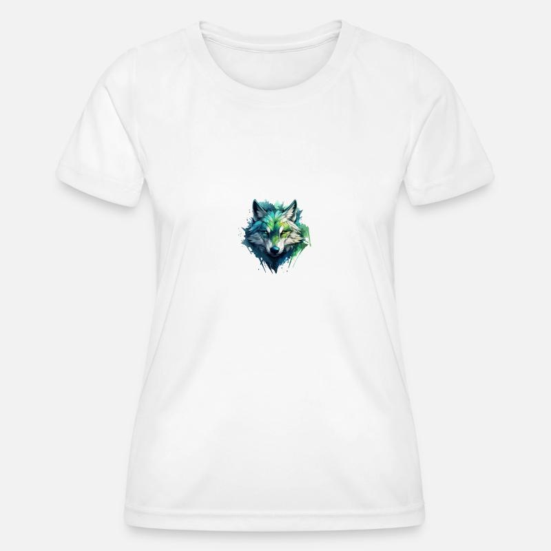 Blue Wolf Graffiti - Women's Functional T-Shirt - white
