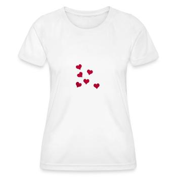 hearts - Women's Functional T-Shirt - white - Front - AI Model Female 172 dark (172cm)