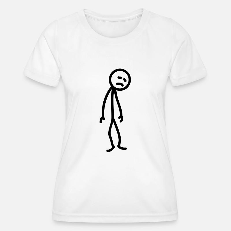 Sad unfortunate stick figure depressed - Women's Functional T-Shirt - white