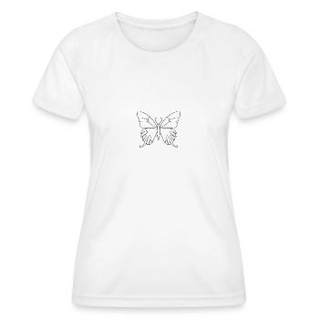 Lineart Schmetterling - Frauen Funktions-T-Shirt - Weiß - Vorne - AI Model Female 172 dark (172cm)