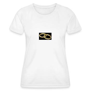 Eheringe - Frauen Funktions-T-Shirt - Weiß - Vorne - AI Model Female 172 dark (172cm)