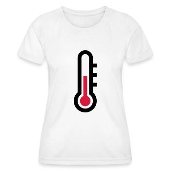 Icône d'icône de température du thermostat - T-shirt sport Femme - blanc - Devant - AI Model Female 172 dark (172cm)