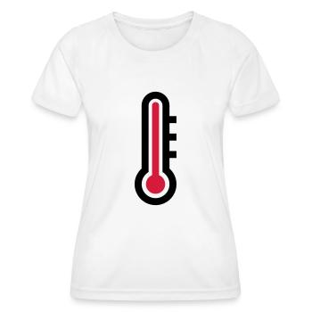 Icône d'icône de température du thermostat - T-shirt sport Femme - blanc - Devant - AI Model Female 172 dark (172cm)