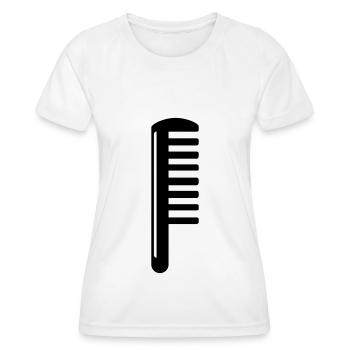 Icône de coiffeur peigne - T-shirt sport Femme - blanc - Devant - AI Model Female 172 dark (172cm)