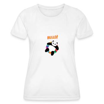 Chill Panda Says Hello - Gift Idea - Women's Functional T-Shirt - white - Front - AI Model Female 172 dark (172cm)