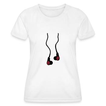 Jump earphones - Women's Functional T-Shirt - white - Front - AI Model Female 172 dark (172cm)