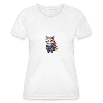Waschbär Schulanfang - Frauen Funktions-T-Shirt - Weiß - Vorne - AI Model Female 172 dark (172cm)