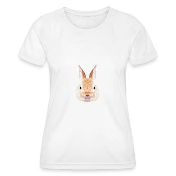 Hase Polygon – Low Poly - Frauen Funktions-T-Shirt - Weiß - Vorne - AI Model Female 172 dark (172cm)