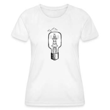 Phare avec nuages, vacances sur la plage, au bord de la mer - T-shirt sport Femme - blanc - Devant - AI Model Female 172 dark (172cm)