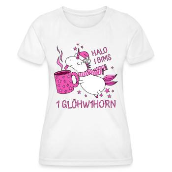 Einhorn Glühweinhorn Halo I Bims 1 Glühw1horn pink - Frauen Funktions-T-Shirt - Weiß - Vorne - AI Model Female 172 dark (172cm)