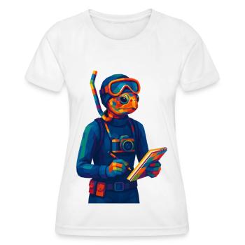 WPAP Polygon Stil Tiere - Meeresbiologin - Frauen Funktions-T-Shirt - Weiß - Vorne - AI Model Female 172 dark (172cm)