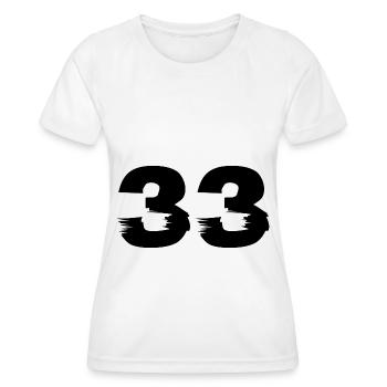 33 Numéro - T-shirt sport Femme - blanc - Devant - AI Model Female 172 dark (172cm)