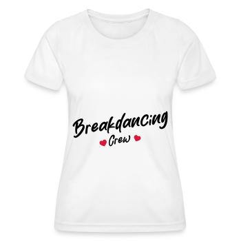 Breakdancing Crew Herz - Frauen Funktions-T-Shirt - Weiß - Vorne - AI Model Female 172 dark (172cm)