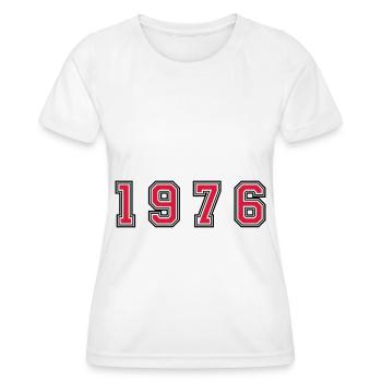 1976 year number - Women's Functional T-Shirt - white - Front - AI Model Female 172 dark (172cm)