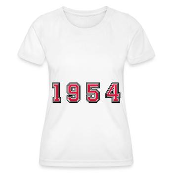 1954 year number - Women's Functional T-Shirt - white - Front - AI Model Female 172 dark (172cm)
