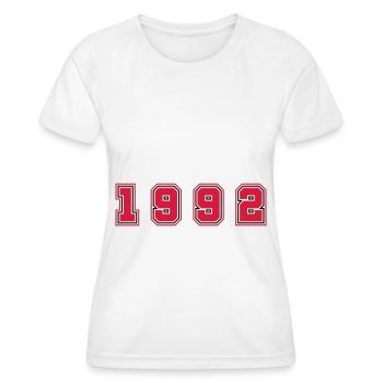 1992 Year Number - Women's Functional T-Shirt - white - Front - AI Model Female 172 dark (172cm)