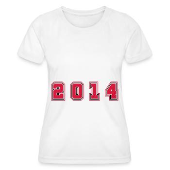 2014 Jahr Zahl - Frauen Funktions-T-Shirt - Weiß - Vorne - AI Model Female 172 dark (172cm)