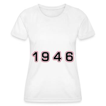 1946 Jahr Zahl - Frauen Funktions-T-Shirt - Weiß - Vorne - AI Model Female 172 dark (172cm)