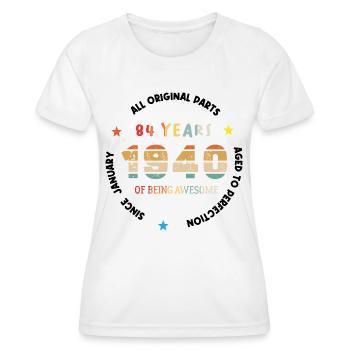 Awesome Since January 1940 Vintage 84 Year Old Birthday - Women's Functional T-Shirt - white - Front - AI Model Female 172 dark (172cm)