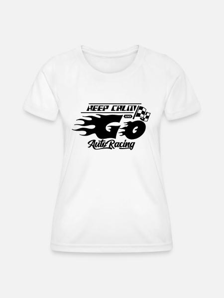 Autorennen - Frauen Funktions-T-Shirt - Weiß