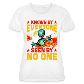 Connu de tous vu par personne - T-shirt sport Femme - blanc - Devant - AI Model Female 172 dark (172cm)