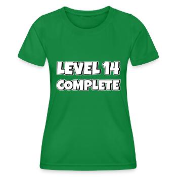 Level 14 Complete Geburtstagsgeschenk 14 Jahre - Frauen Funktions-T-Shirt - Kelly Green - Vorne - AI Model Female 172 dark (172cm)